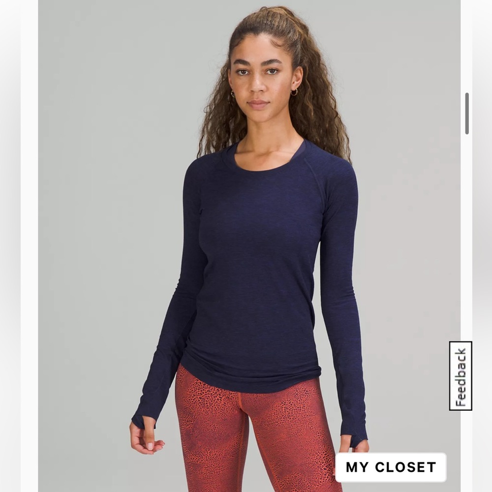 Lululemon Swiftly Tech Long-Sleeve Shirt 2.0 Larkspur/True Navy Size 8 Women’s